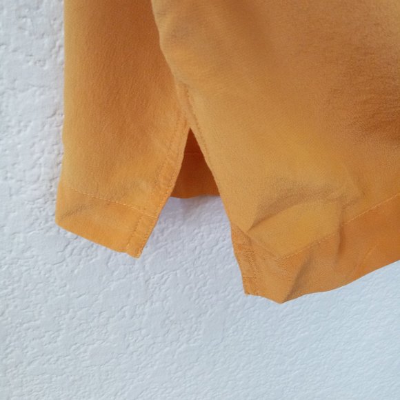 Stunt Collection Mustard 100% Silk Embroidered Top - Picture 8 of 13